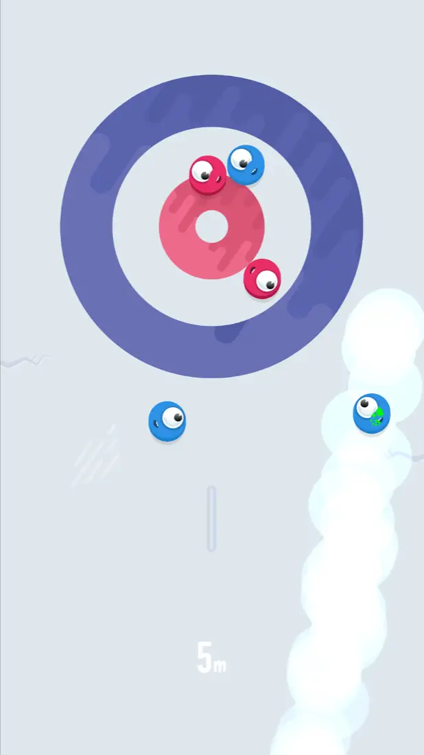 Pedras de curling simpáticas sobre o alvo